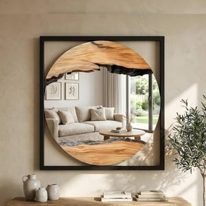 Levoberg - Cornice portafoto rotonda, dorata, in legno e MDF, per camera da letto, soggiorno, parete, 25,4 cm (diametro cornice esterna: 28,8 cm