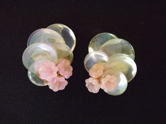 Rousselet Clip On Earrings, Vintage 1940s France
