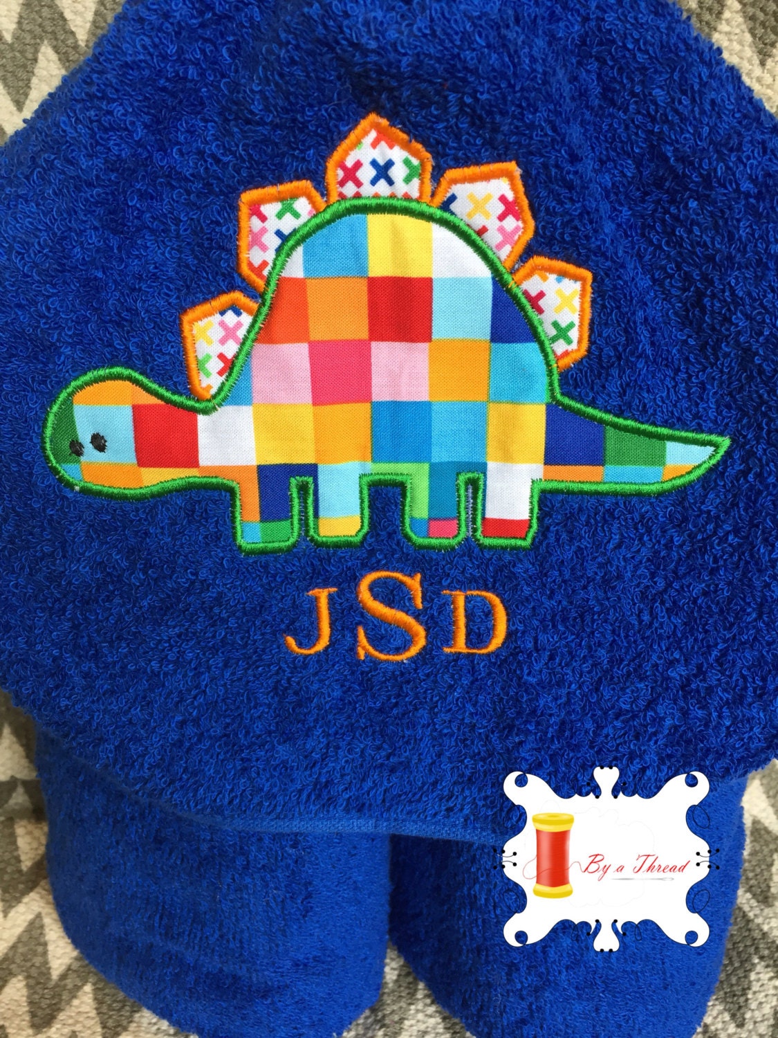 Personalized Dinosaur Hooded Towel Applique Embroidered Baby Etsy