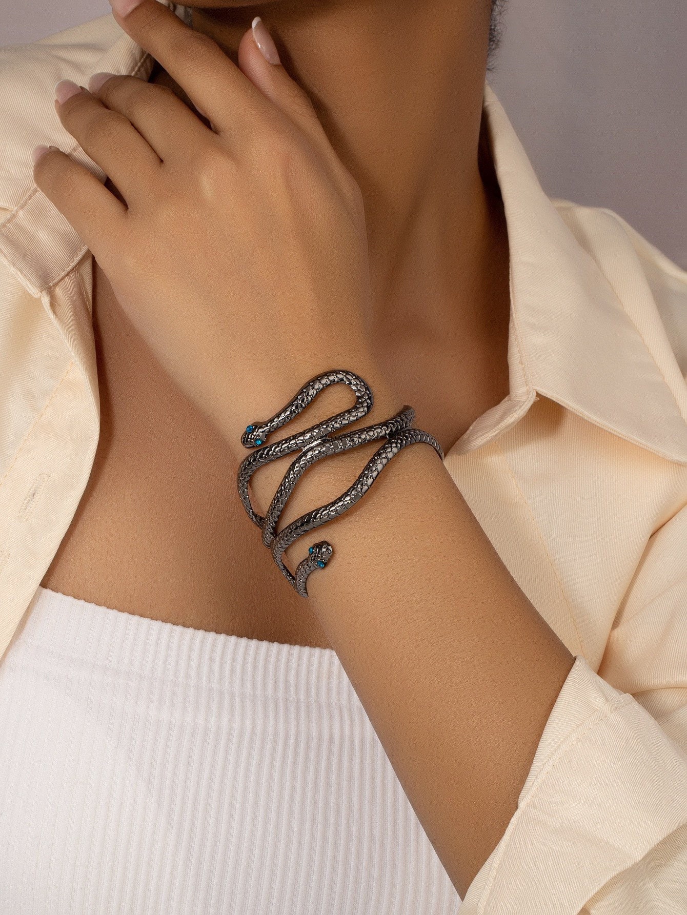 Snake Bangle STERLING SILVER 925 Snake Bracelet Cleopatra Jewelry