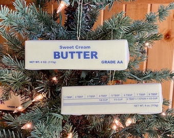 Butter Stick Christmas Ornament, Handmade in USA