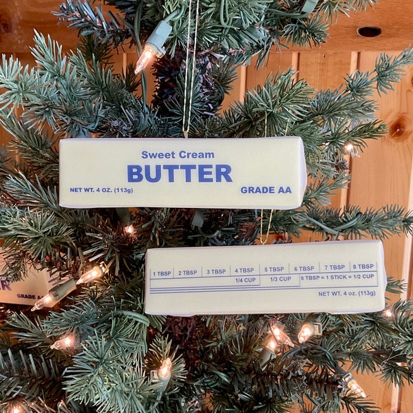 Butter Stick Christmas Ornament, Handmade in USA