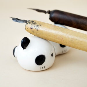 Lavapennelli In Ceramica Per Calligrafia E Sumi-e | 2 Fori, 15 Cm | Importazione Giapponese, Unisex