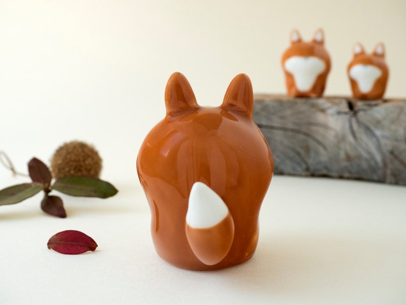 Ceramic Red Fox Figurine. A Special Woodland Animal, Handmade in Italy. Unique Fox Lover Gift. image 4