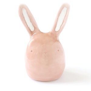 Bunny Ring Holder, Pink Ceramic Bunny to Hold Rings, Gift for Her. Made in Italy image 2