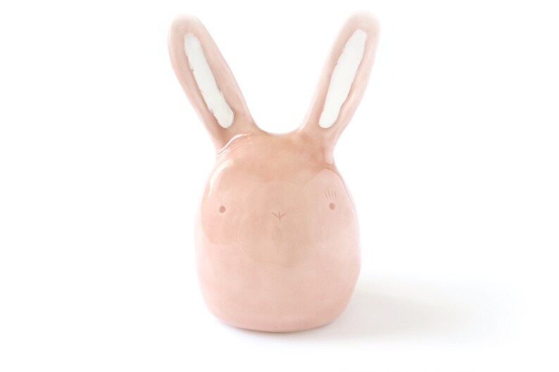 Bunny Ring Holder, Pink Ceramic Bunny to Hold Rings, Gift for Her. Made in Italy image 2