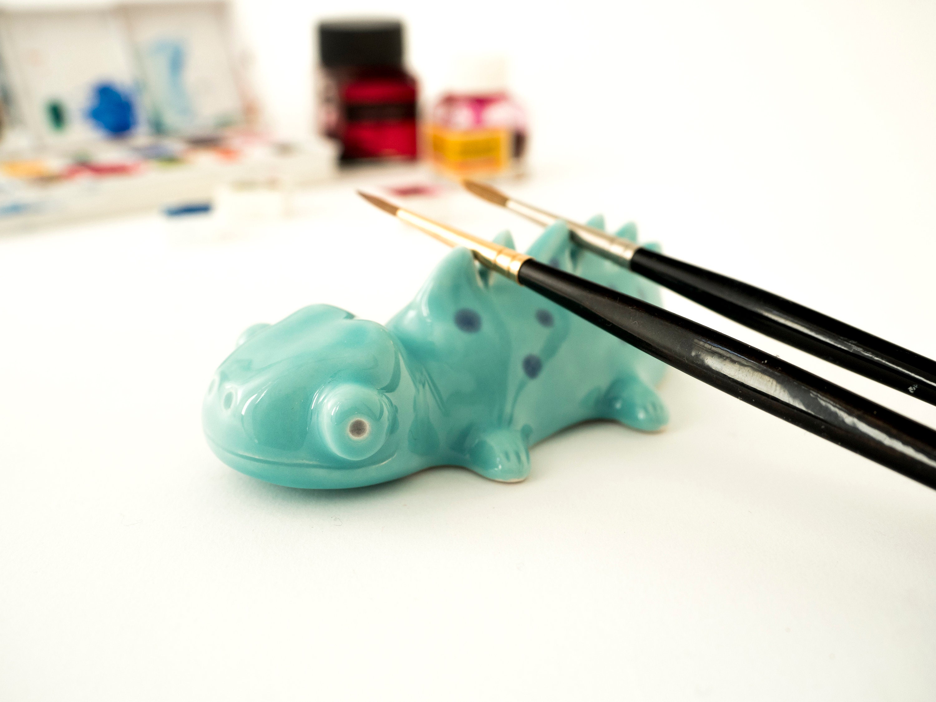 Portapennelli In Silicone Bianco, Multifunzione E Antiscivolo, Per Acquerello, Olio E Acrilico