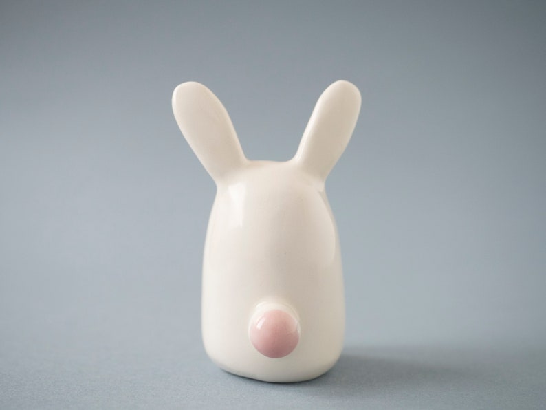 Ceramic White Bunny Figurine, A Cute Easter Bunny Handmade in Italy. image 6