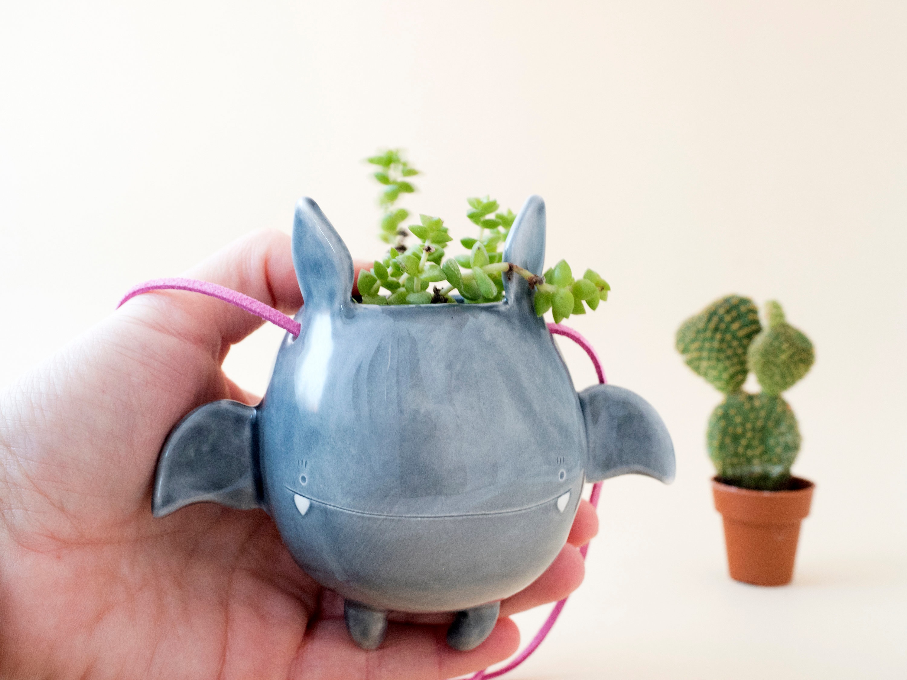 Flying Bat Hanging Plant Holder. A Cute Bat Shaped Hanging Etsy