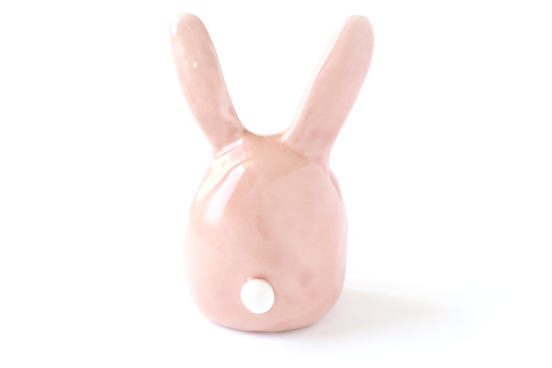 Bunny Ring Holder, Pink Ceramic Bunny to Hold Rings, Gift for Her. Made in Italy image 4