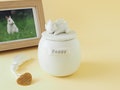 Custom Pet Urn for Ashes. A Personalized Small Pet Memorial Urn Or Small Pet Sympathy Gift for Pet Loss. Ceramic Handmade in Italy product logo