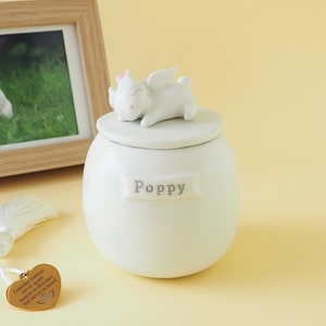 Custom Pet Urn for Ashes. A Personalized Small Pet Memorial Urn Or Small Pet Sympathy Gift for Pet Loss. Ceramic Handmade in Italy