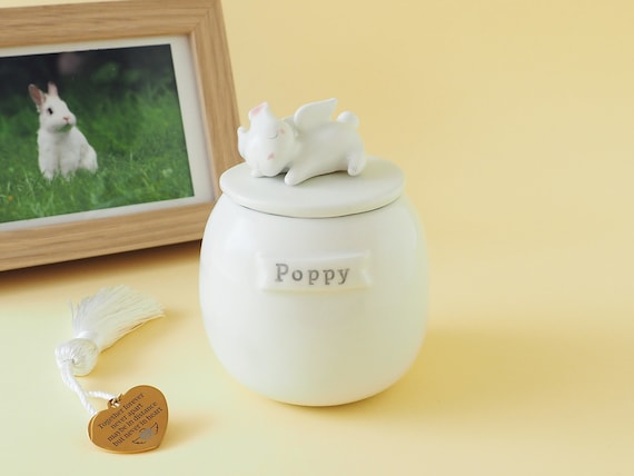 BOLD & DIVINE Urne Ceneri Piccole Bianche Set 4 Cervi - Mini Urna Alluminio Per Umani O Animali Domestici - 3