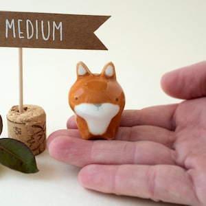 Ceramic Red Fox Figurine. A Special Woodland Animal, Handmade in Italy. Unique Fox Lover Gift. Medium Fox