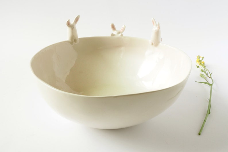 Ceramic Rabbit Bowl Cute Animal Bowl Unique Wedding Gift. Etsy
