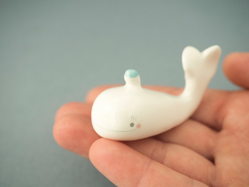 Calligraphy Ink Well and Brush Rest Whale Shaped. Gift for Artist. Kit or Single Item. Ceramic Handmade in Italy. Brush/pen rest