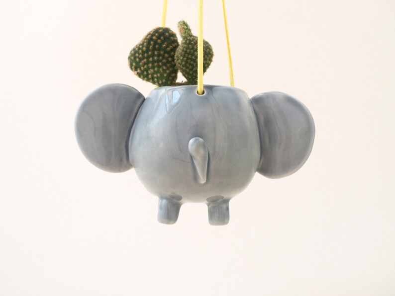 Flying Elephant Hanging Plant Holder. A Cute Elephant Shaped Etsy