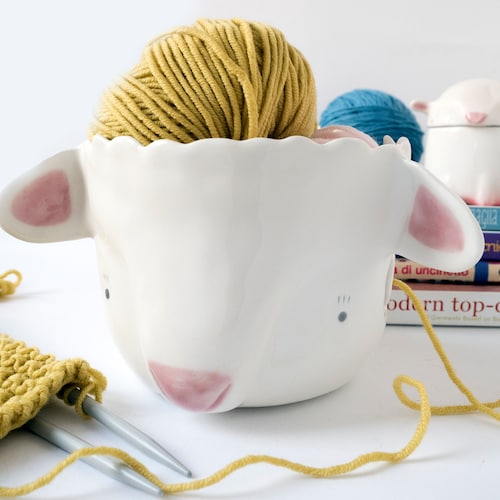Ceramic Yarn Bowl Sheep Shaped Knitting Bowl or Crochet Bowl. Etsy