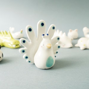 Ceramic Peacock Brush Rest. A Special Peacock Shaped Pen or Brush Rest, Handmade in Italy. image 7