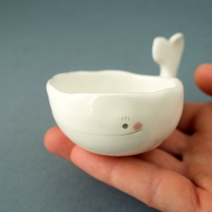 Calligraphy Ink Well and Brush Rest Whale Shaped. Gift for Artist. Kit or Single Item. Ceramic Handmade in Italy. Inkwell