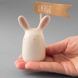 Ceramic White Bunny Figurine, A Cute Easter Bunny Handmade in Italy. ONE Large Bunny