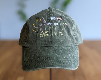 Wildflower cap - embroidered flower dad cap