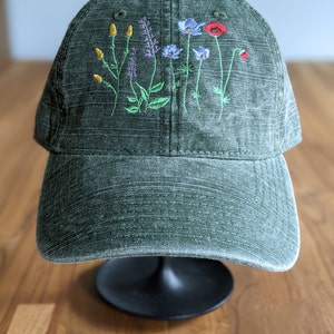 Wildflower cap embroidered flower dad cap image 5