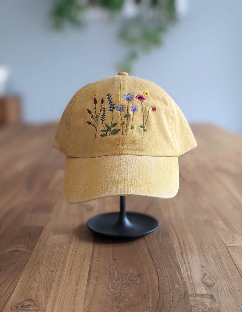 Wildflower cap embroidered flower dad cap image 8