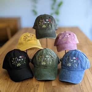 Wildflower cap embroidered flower dad cap image 3