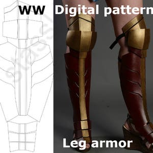 Wonder Woman Pattern Leg Shin Knee Greaves Boots Cosplay | Etsy