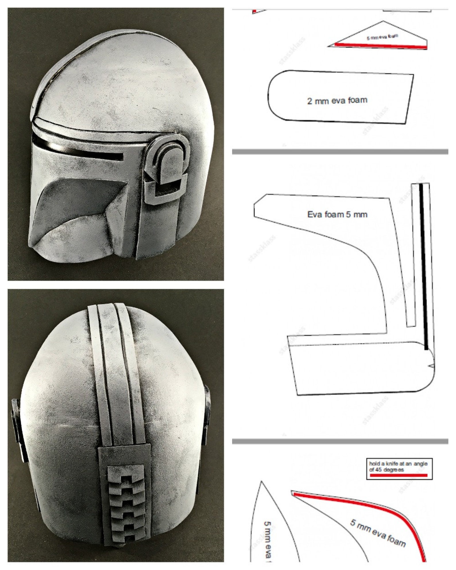 Mandalorian Inspired PDF Helmet Template for Eva foam Cosplay Etsy
