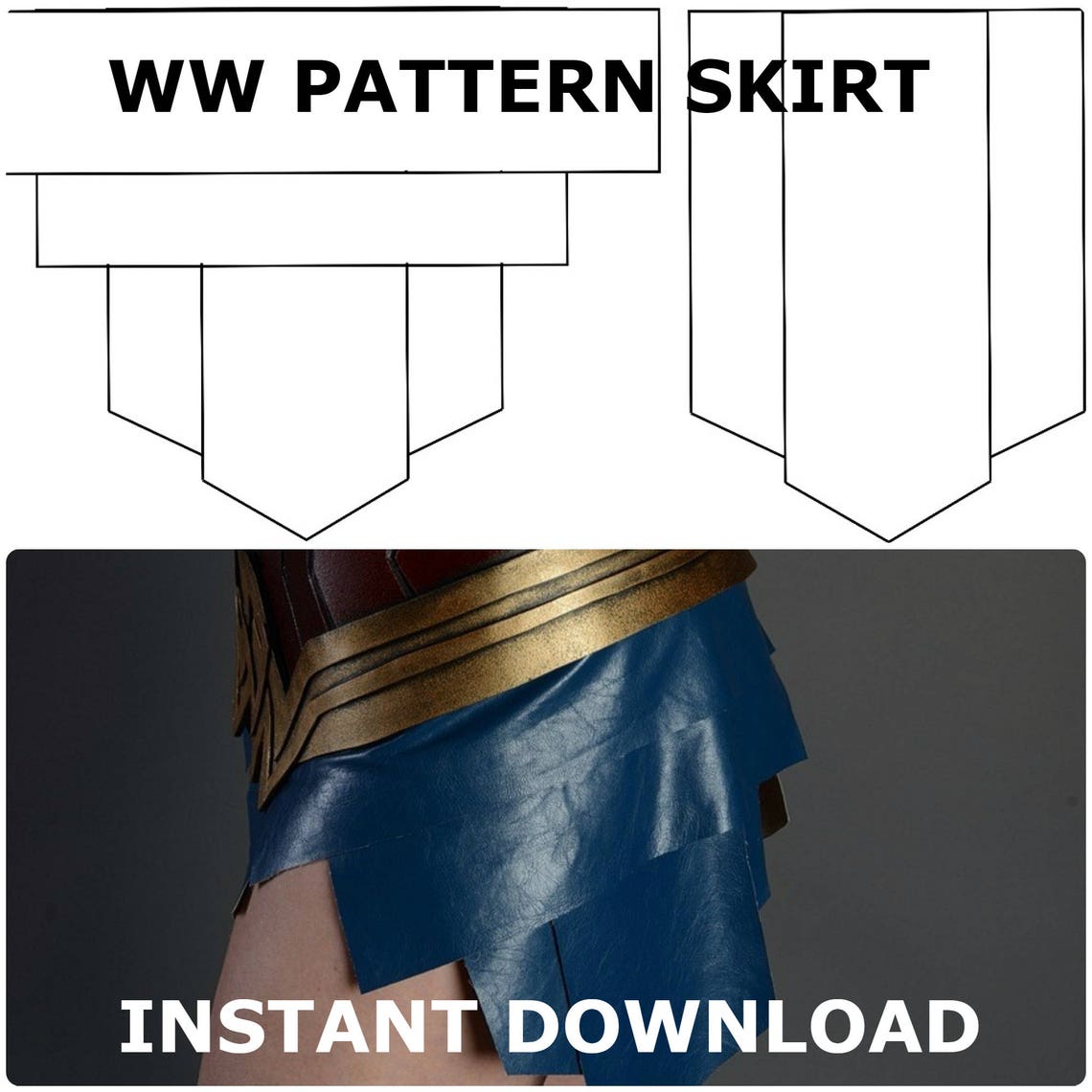 Wonder Woman Full Suit Pattern Template Female Armor halloween | Etsy