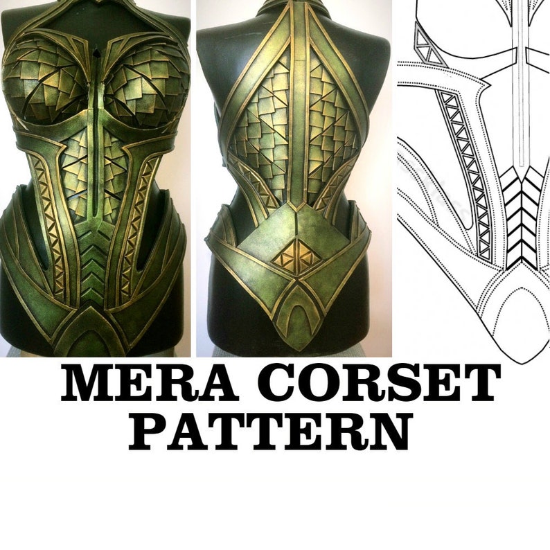 Mera Corset Cosplay Pattern Breastplate Template Costume 