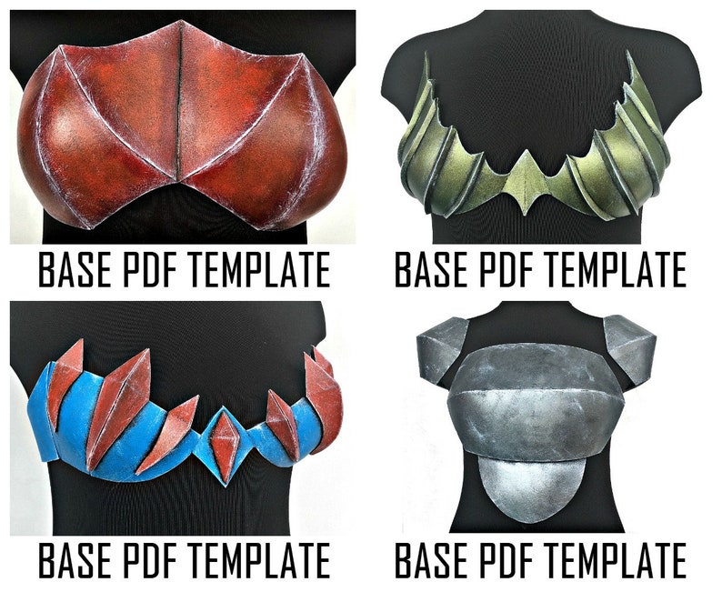 Basic Bra Breastplate Pack Template Pattern Cosplay PDF Etsy