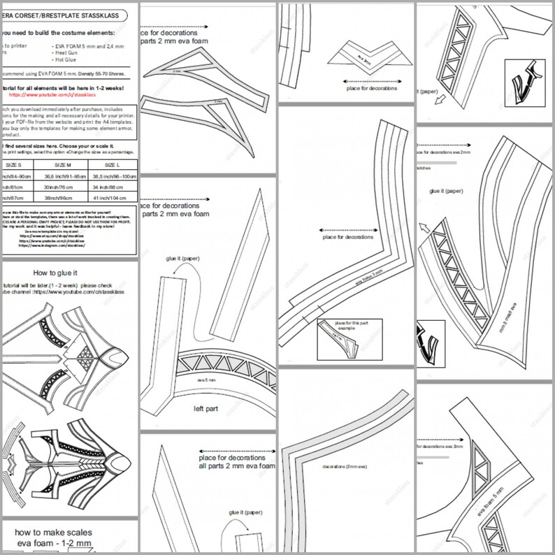 Mera Corset Cosplay Pattern Breastplate Template Costume 