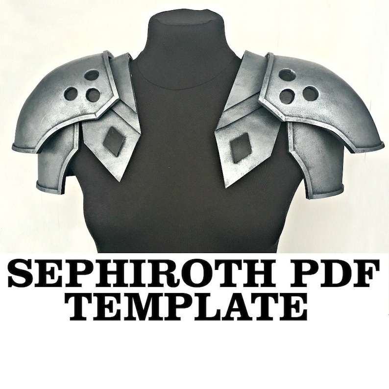 Sephiroth shoulders armor Template Cosplay Fantasy Costume | Etsy