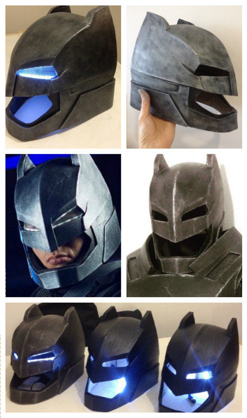 Armored Batman Helmet Printable Template Cosplay Dawn of | Etsy