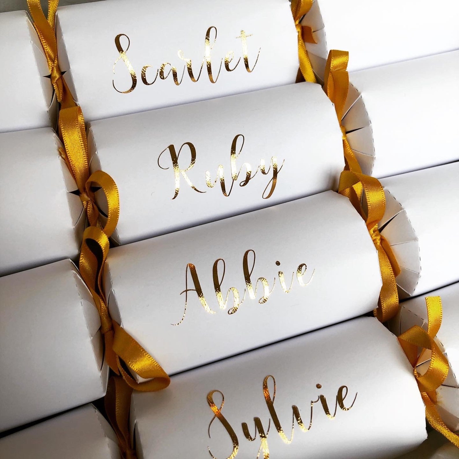 White Personalised Christmas Crackers Etsy