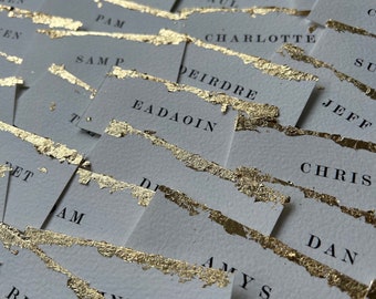 Gold Leaf Edge Wedding Place Cards | Name Cards | Table Setting