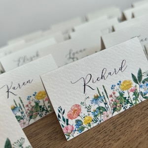 Wildflower Wedding Name Card