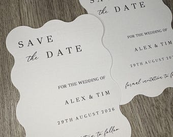 Wavy Edge Save the Date Cards | Wedding Invite