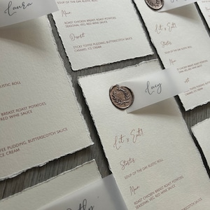 Wax Seal Wedding Menu Card | Place Card | Name Card | Place setting