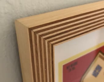 Marco de fotos personalizado de madera contrachapada de abedul báltico de 8 x 10 pulgadas, estilo moderno de mediados de siglo