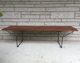 Banco Bertoia de mediados de siglo, hecho a mano y personalizado, de 48"