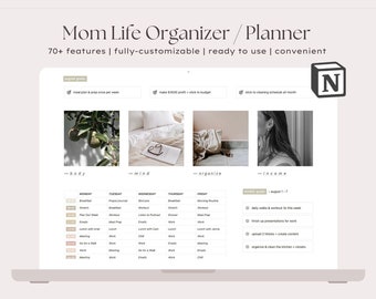 Mom Planner Life Organizer Notion Life Planner For Busy Mom, Household Management Planner, Cleaning Schedule, SAHM Notion Template Dashboard