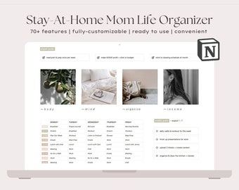 Stay At Home Mom Planners Homemaker Life Planner For Mom, Cleaning Schedule, Home Management, Meal Plan, Life Organizer SAHM Digital Planner