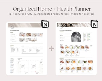 Notion Template Cleaning Schedule Meal Planner Fitness Tracker Home Organization Household Planner, Nutrition Workout Tracking Journal