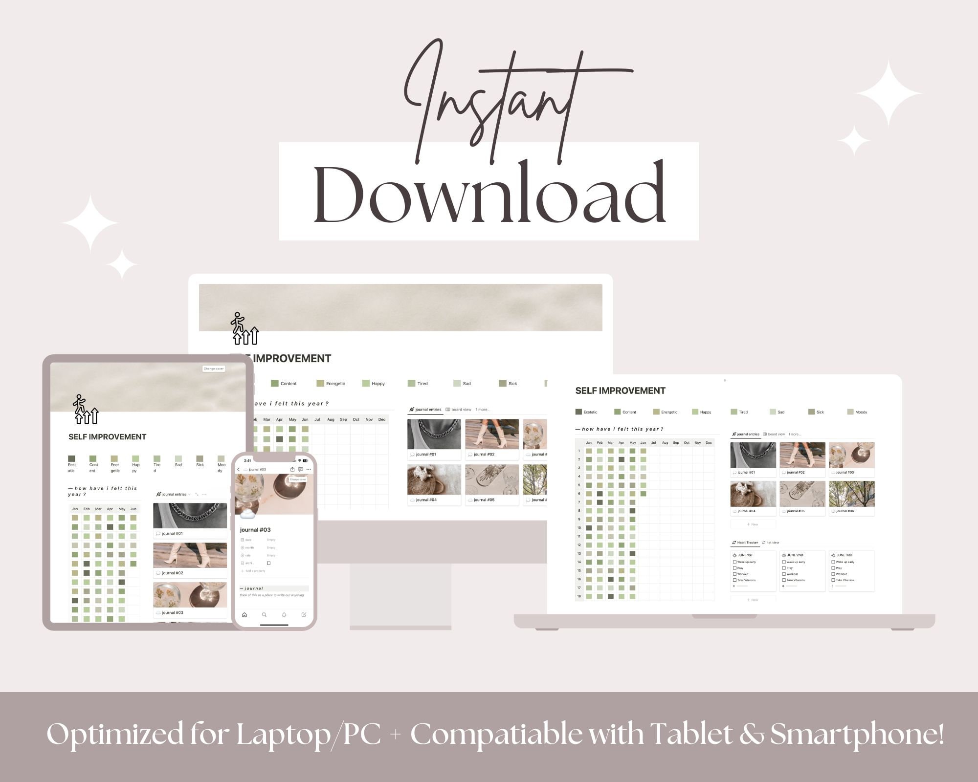 Notion Template Habit Tracker Journal Mood Tracker Setup Layout, Notion ...