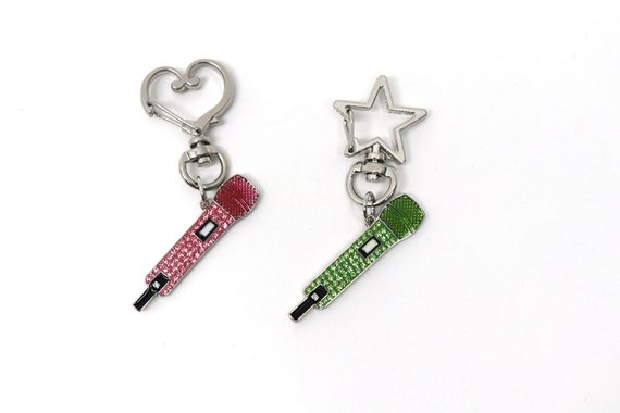 BTSマイクキーホルダー＆ピンバッジセット　ジン Crystal Microphone Keychain / BTS Jin Edition / Swarovski Crystal