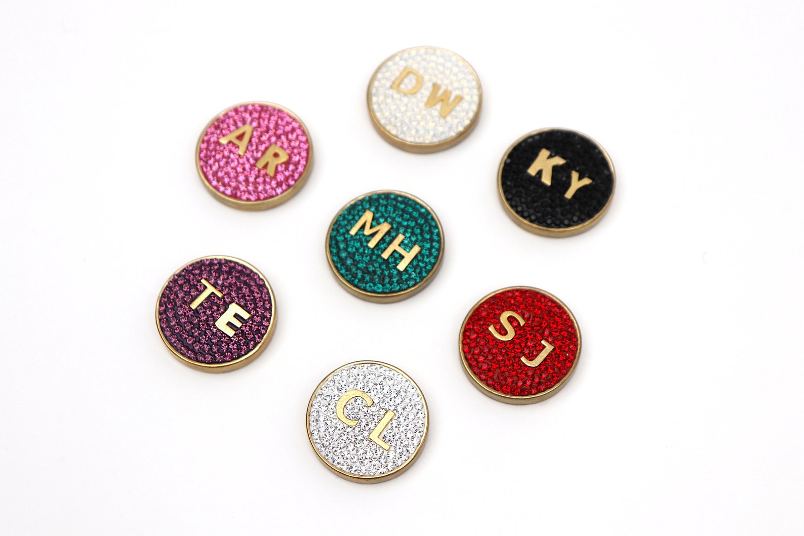 Gold Initial ball markerOpal / Golf ball marker swarovski Etsy